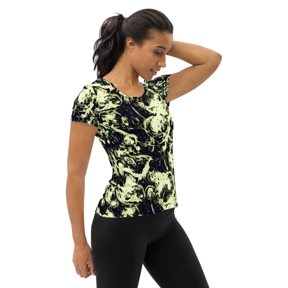 Acid Bone Garden on Women's Athletic T-Shirt — Right
