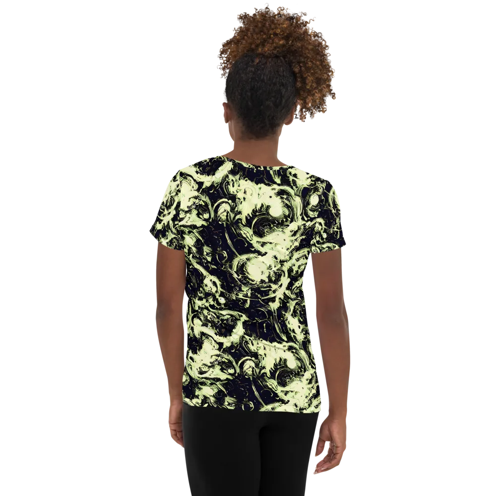 Acid Bone Garden on Women's Athletic T-Shirt — Back