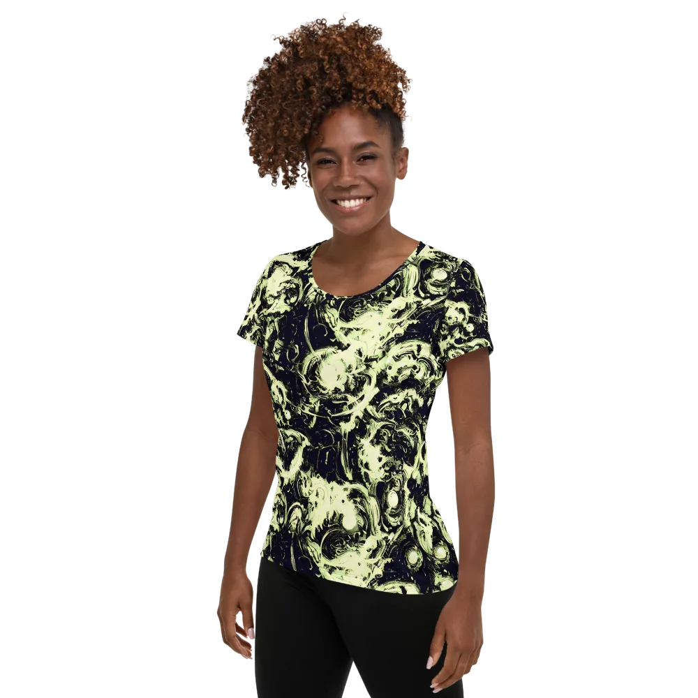 Acid Bone Garden on Women's Athletic T-Shirt — Left
