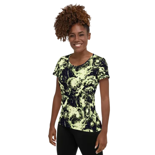 Acid Bone Garden on a Women's Athletic T-Shirt