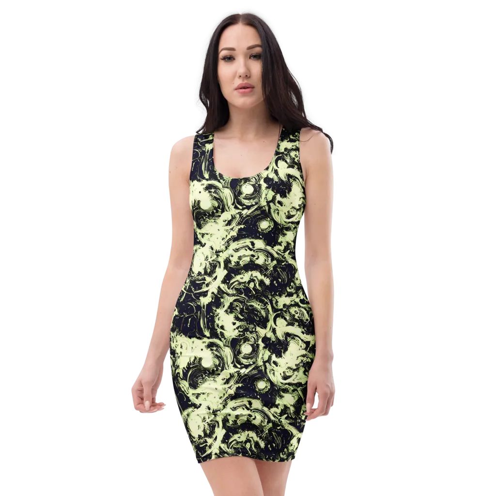 Acid Bone Garden on Bodycon Dress — Front