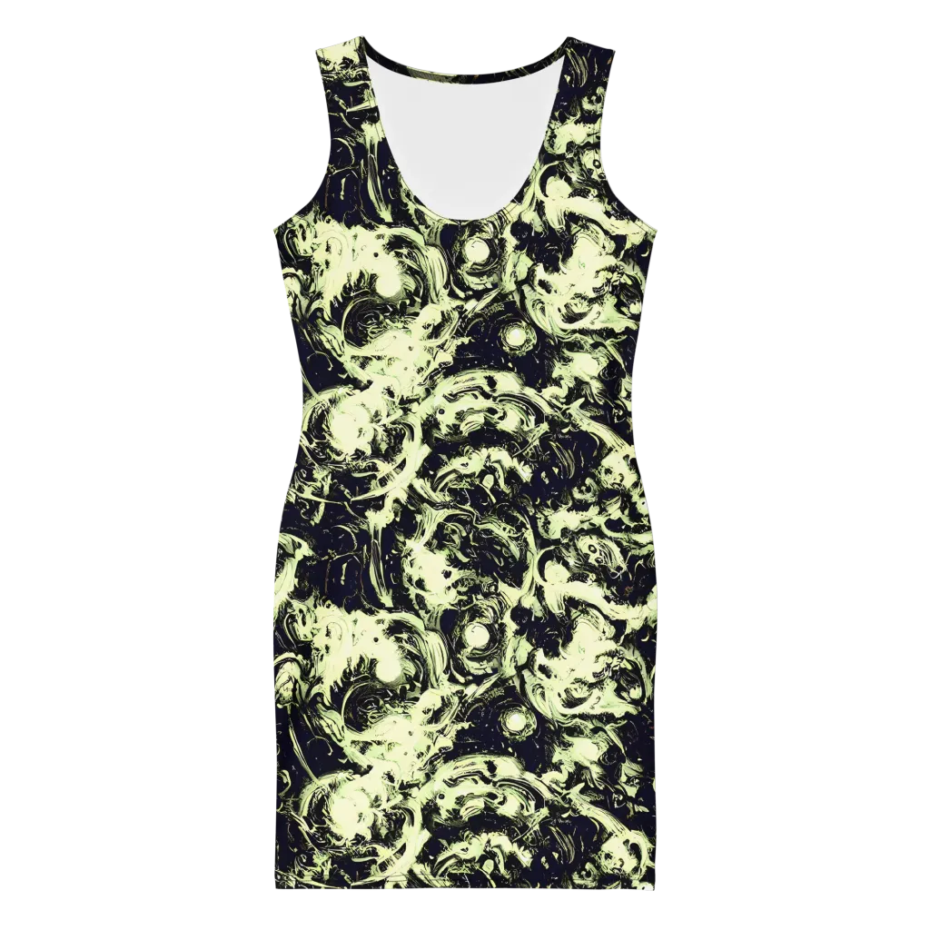 Acid Bone Garden on Bodycon Dress — Front