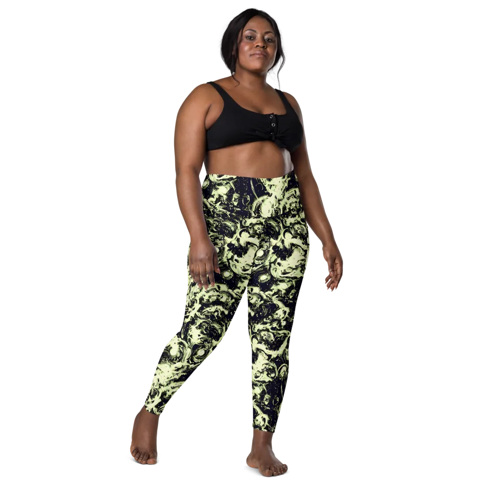 Acid Bone Garden on Leggings with Pockets — Front
