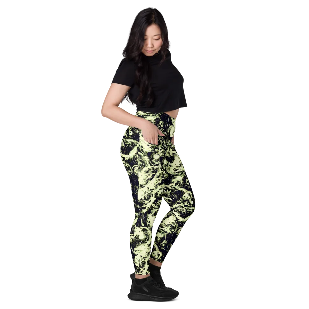 Acid Bone Garden on Leggings with Pockets — Right
