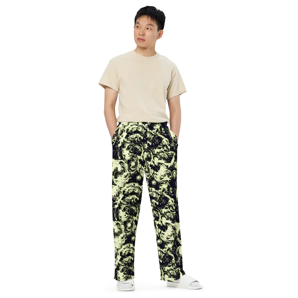 Acid Bone Garden on Wide-Leg Pants — Front