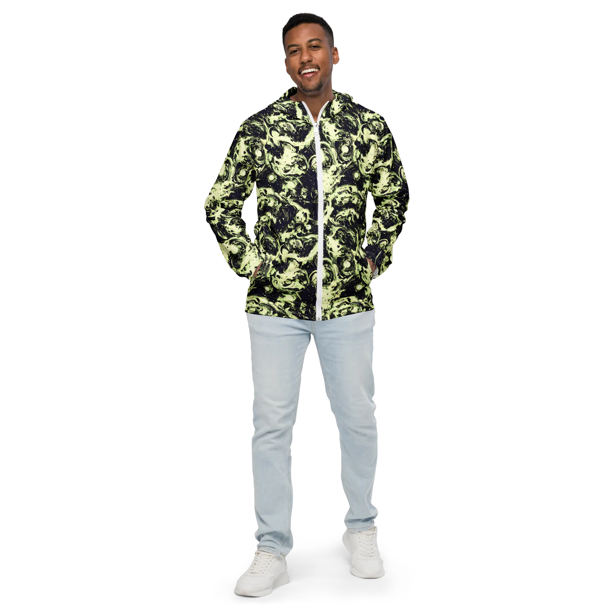 Acid Bone Garden on Men's Windbreaker — Front