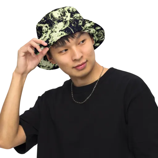Acid Bone Garden on a Reversible Bucket Hat