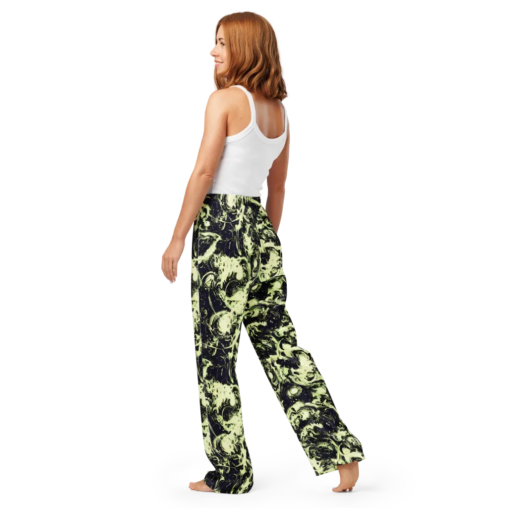 Acid Bone Garden on Women's Pajama Pants — Back