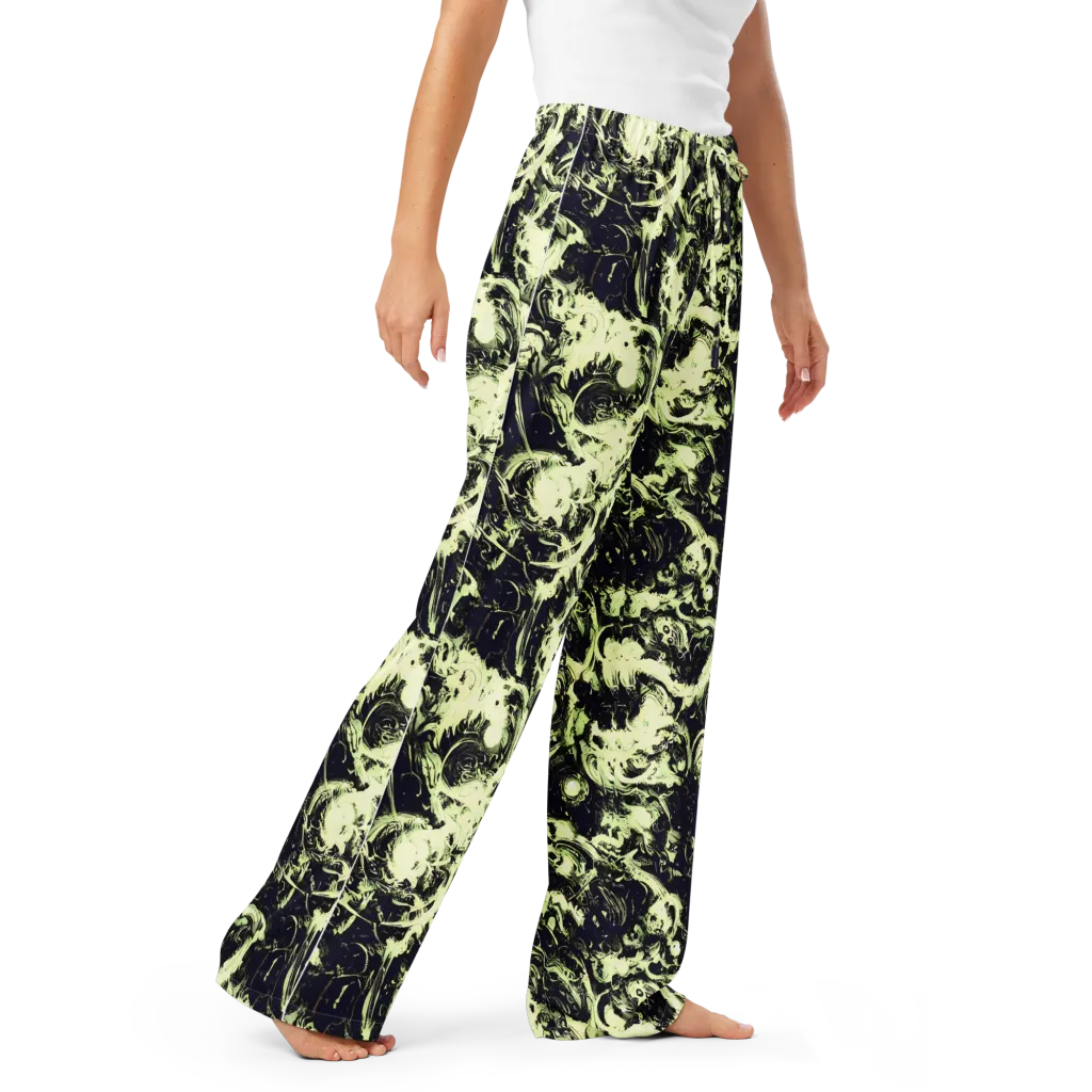 Acid Bone Garden on Women's Pajama Pants — Right Front
