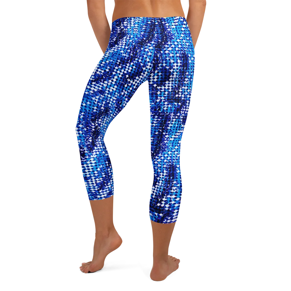 Azure Static on Capri Leggings — Back