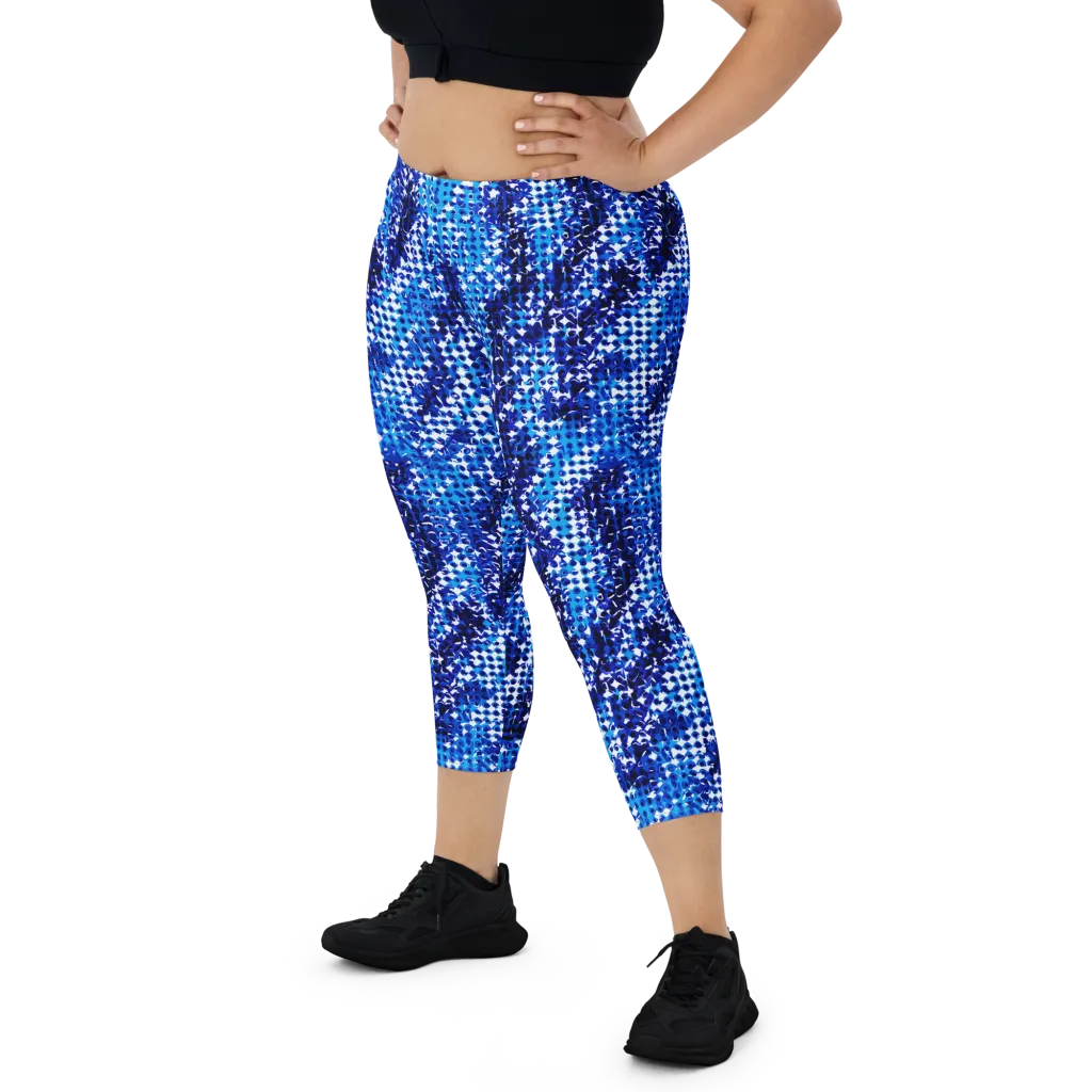 Azure Static on Capri Leggings — Front