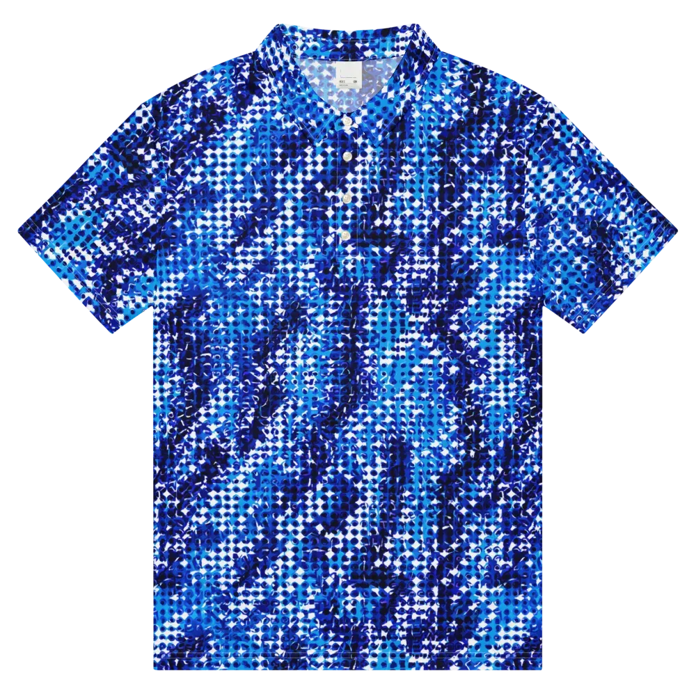 Azure Static on Men's Slim Fit Polo Shirt — Front