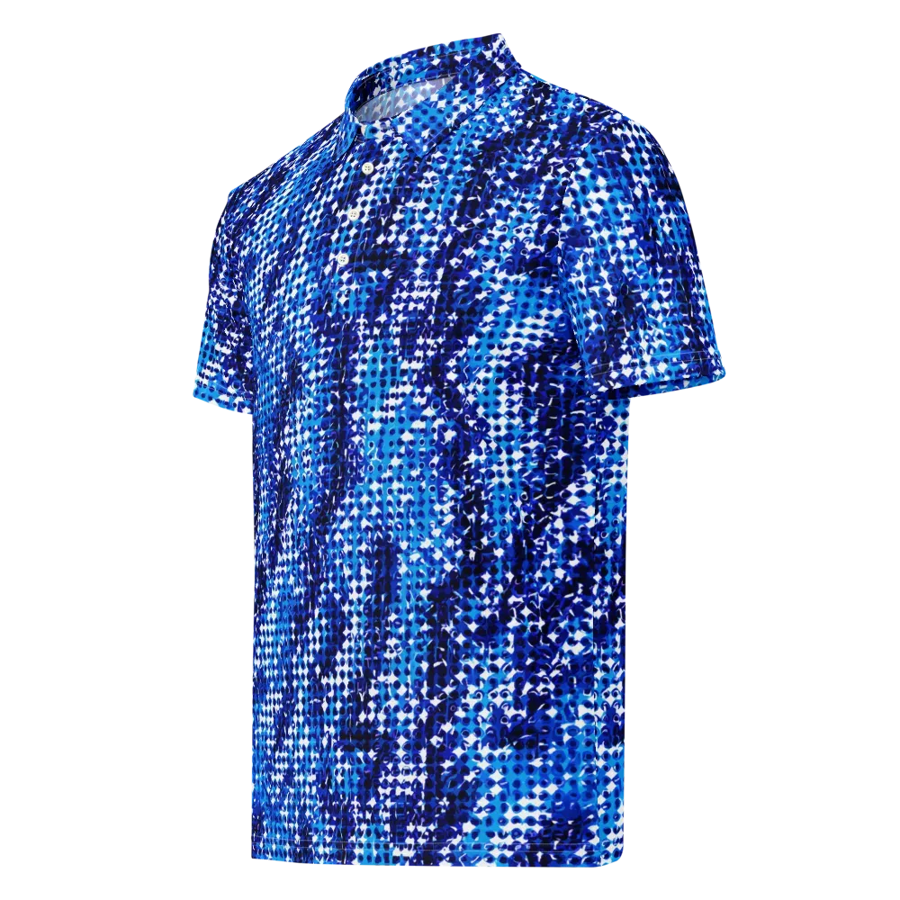 Azure Static on Men's Slim Fit Polo Shirt — Left Front