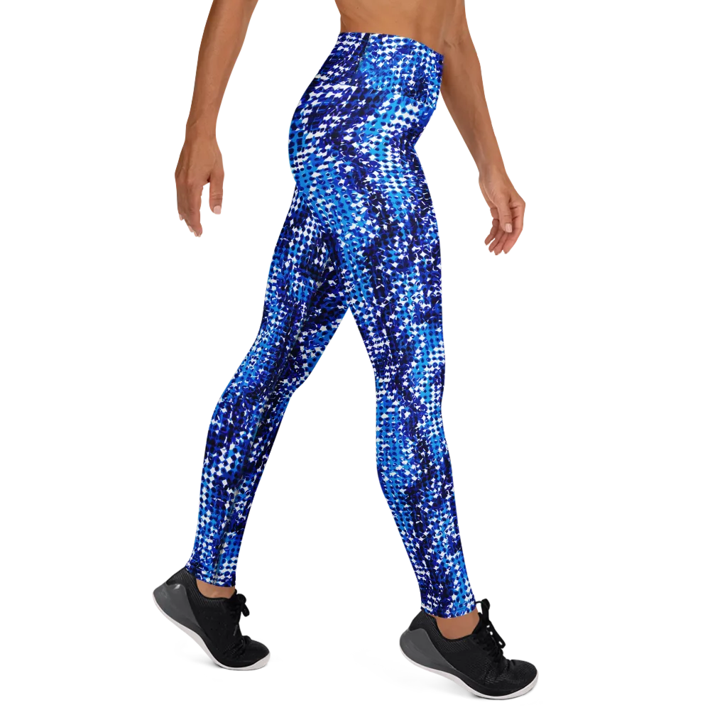 Azure Static on Yoga Leggings — Right