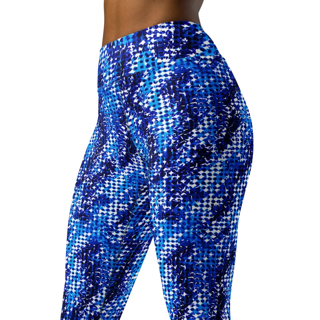 Azure Static on Yoga Leggings — Left Front