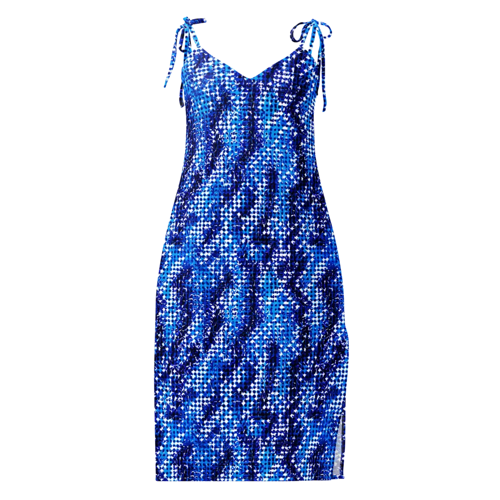 Azure Static on Slip Dress — Front