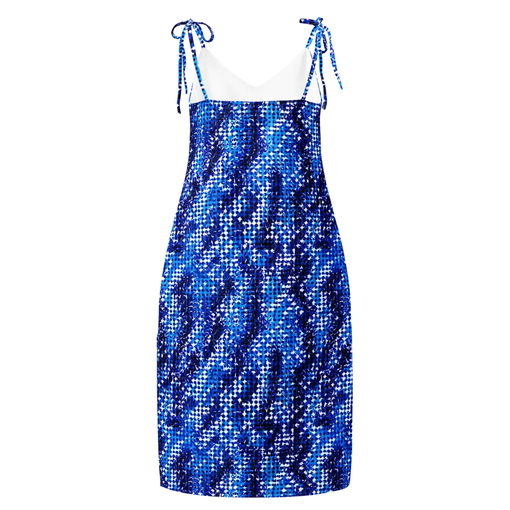 Azure Static on Slip Dress — Back