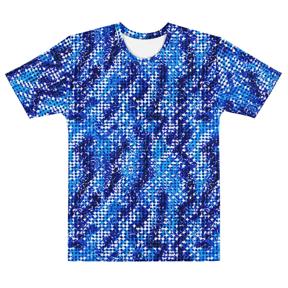Azure Static on Men's Cotton Crew Neck T-Shirt — Front
