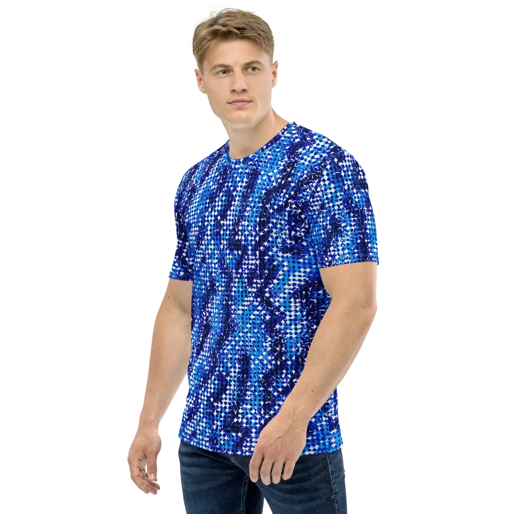 Azure Static on Men's Crew Neck T-Shirt — Left