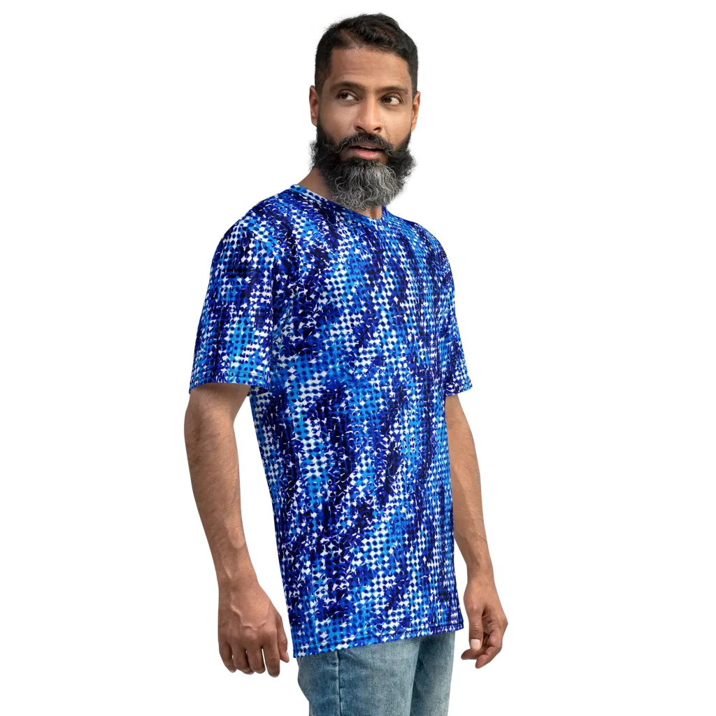 Azure Static on Men's Crew Neck T-Shirt — Right