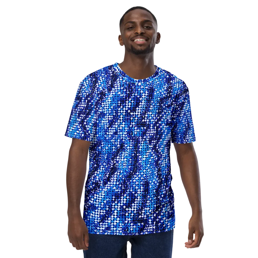 Azure Static on Men's Crew Neck T-Shirt — Front