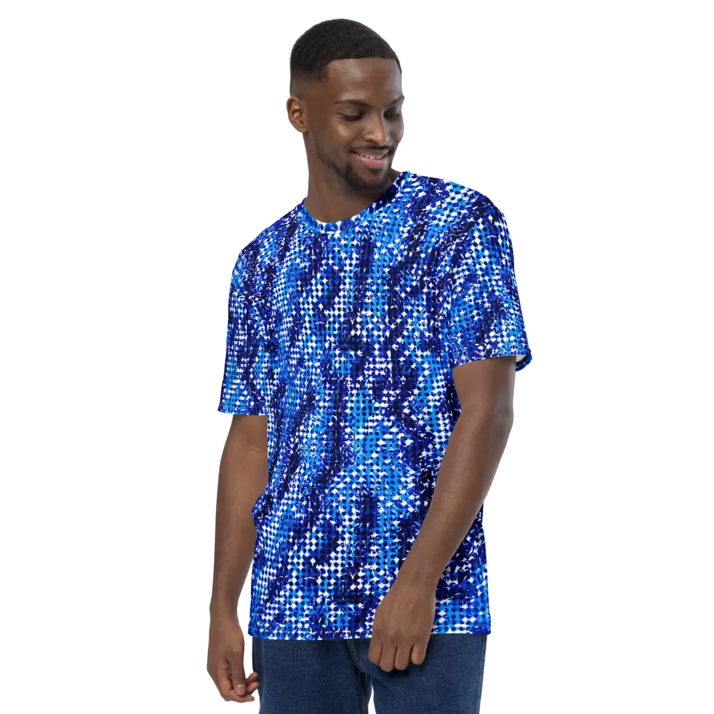 Azure Static on Men's Crew Neck T-Shirt — Left