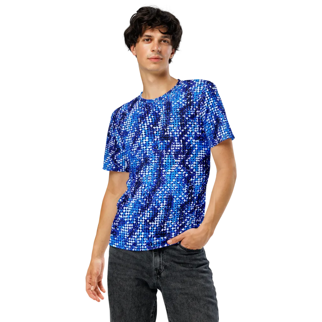 Azure Static on Men's Crew Neck T-Shirt — Front