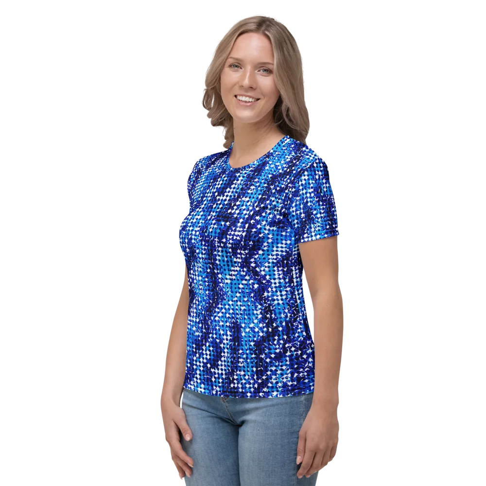 Azure Static on Women's Crew Neck T-Shirt — Left