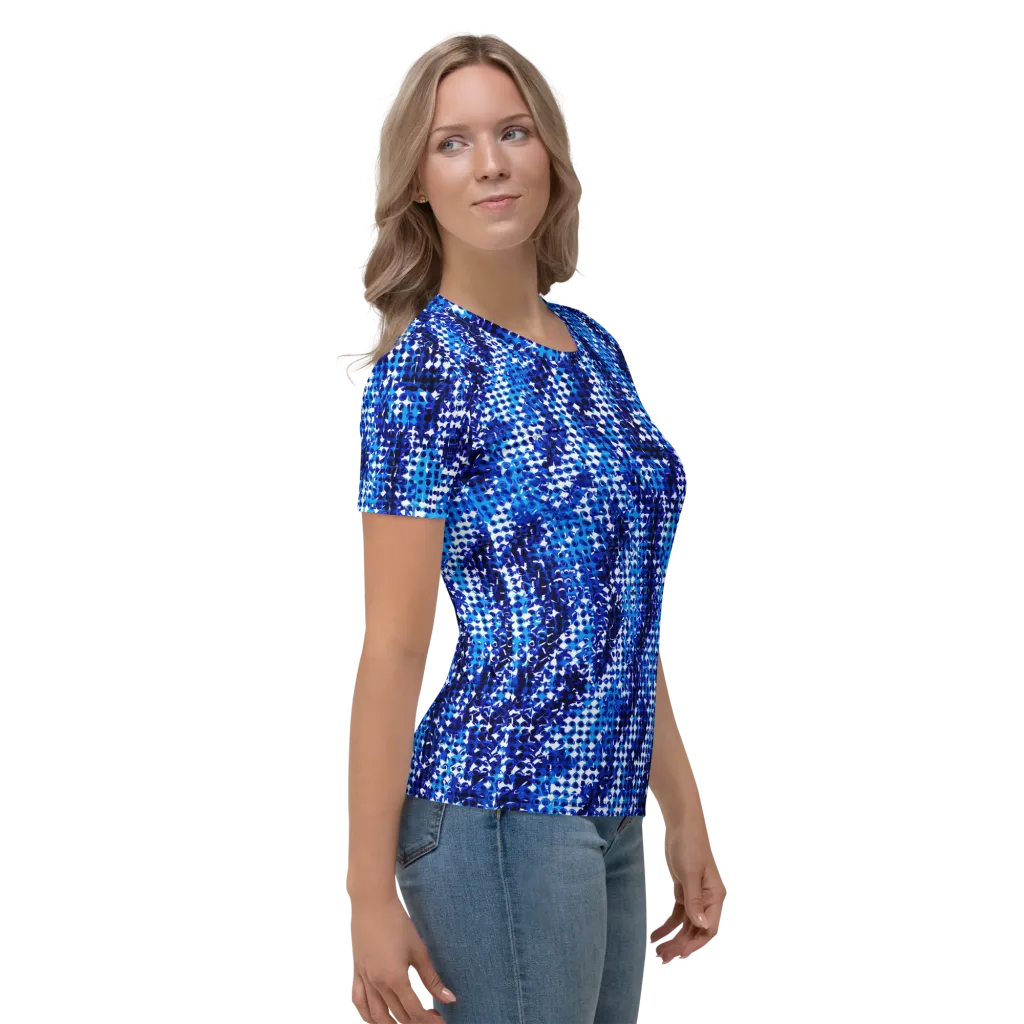 Azure Static on Women's Crew Neck T-Shirt — Right