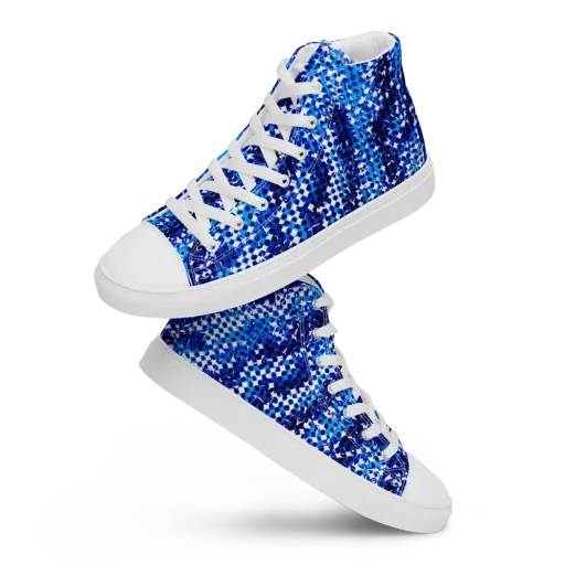 Azure Static on a Women's High Top Canvas Shoes