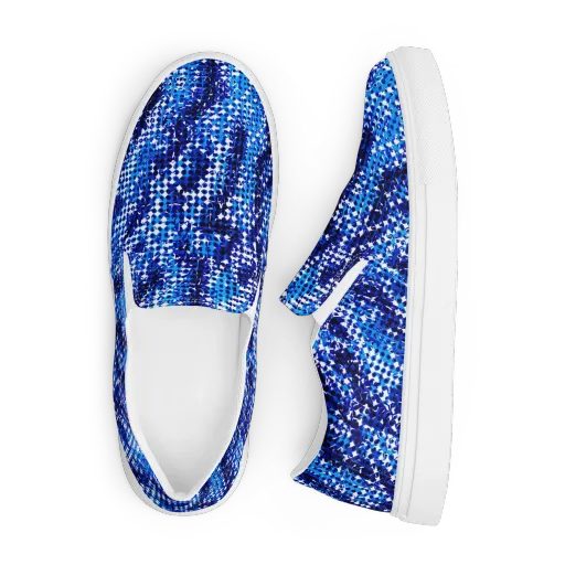 Azure Static on a Men's Slip-On Canvas Shoes