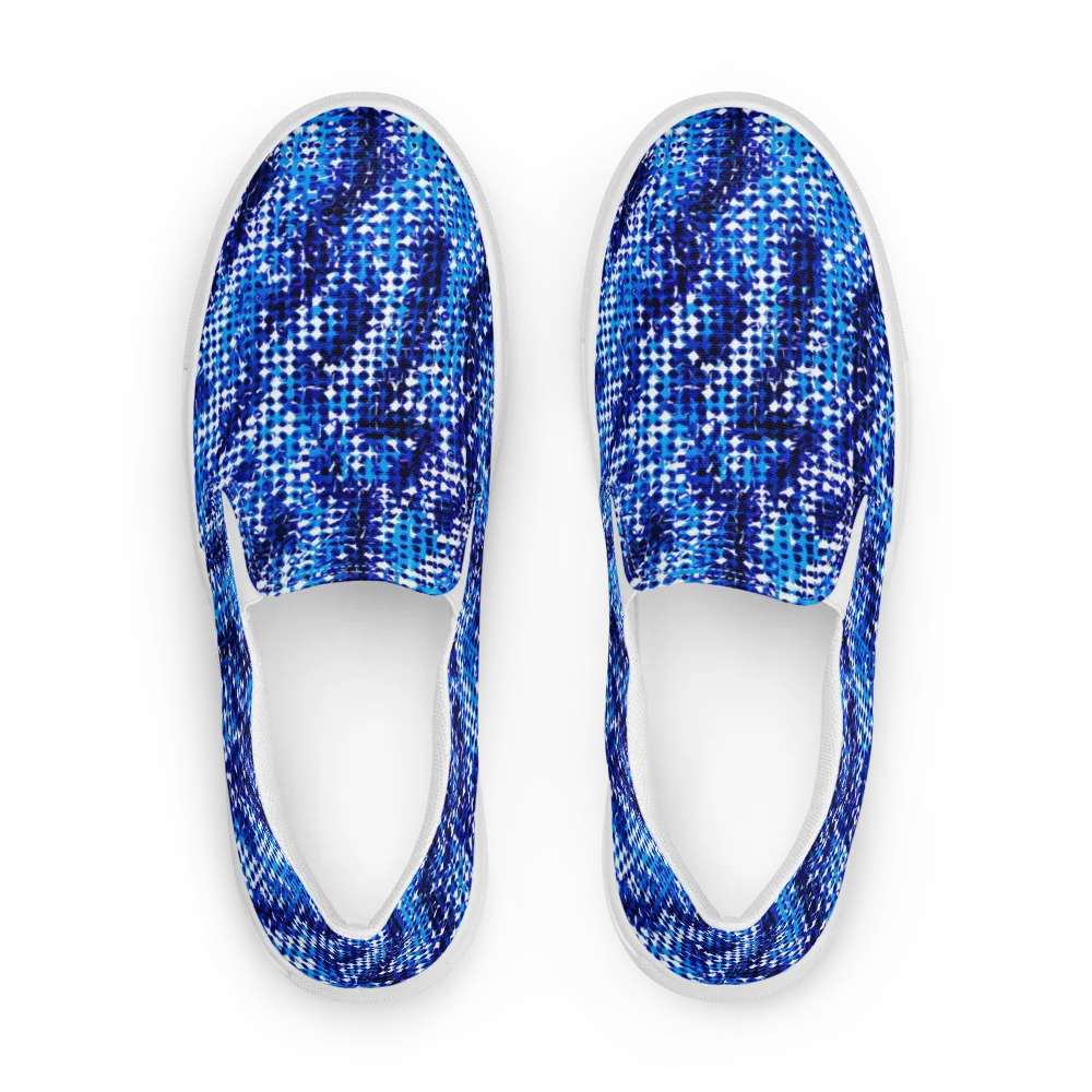 Azure Static on Women's Slip-On Canvas Shoes — Front