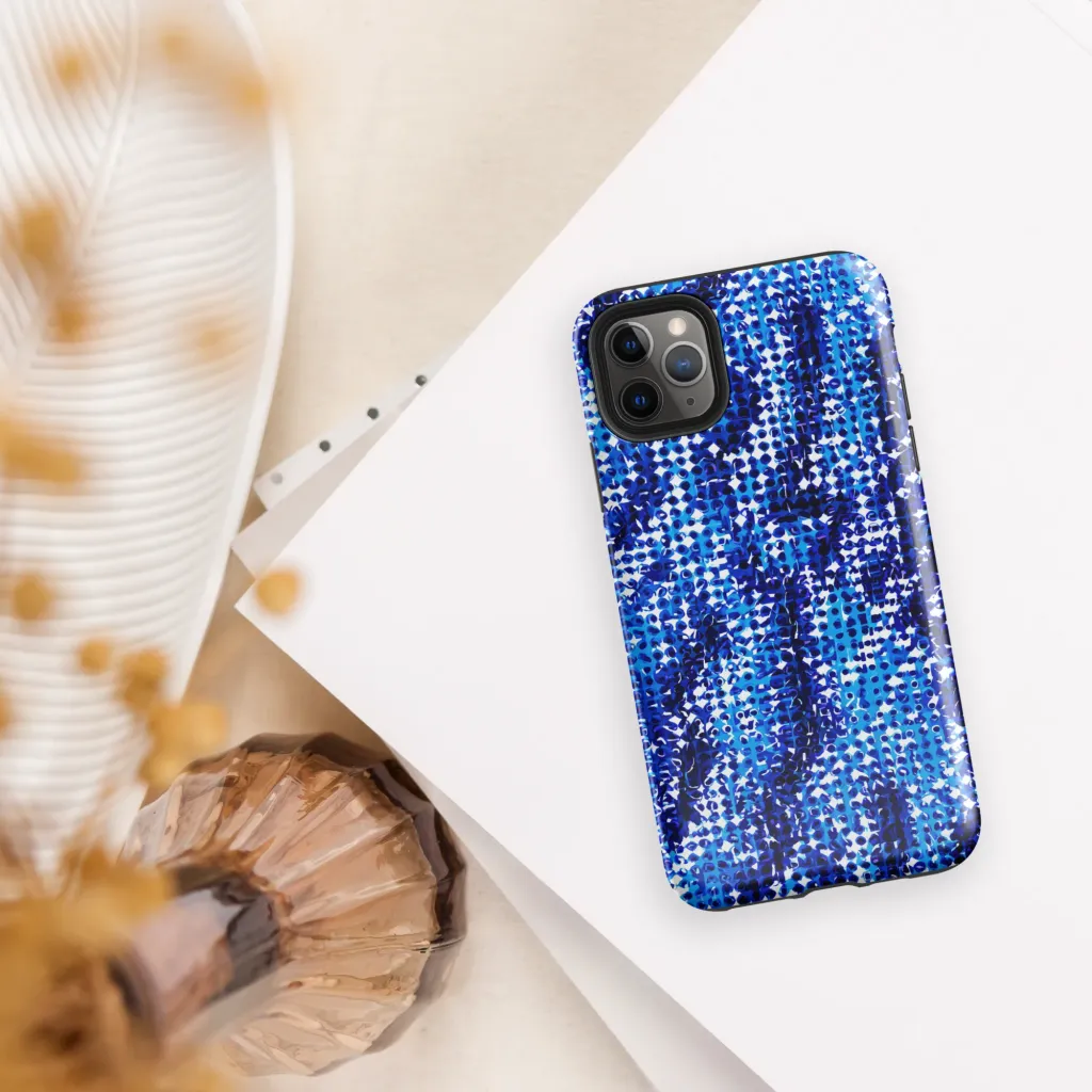 Azure Static on Tough Case for iPhone® — Front
