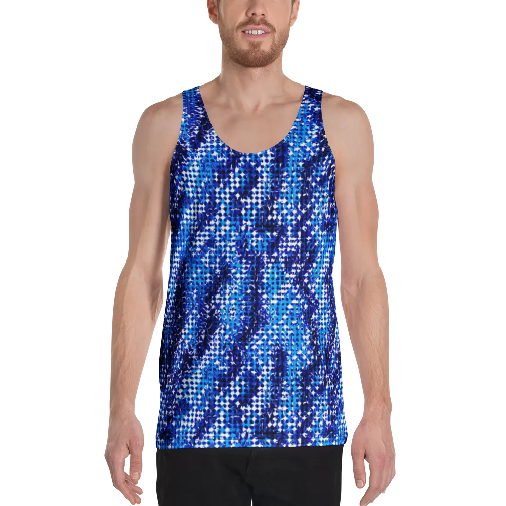 Azure Static on Men's Tank Top — Front