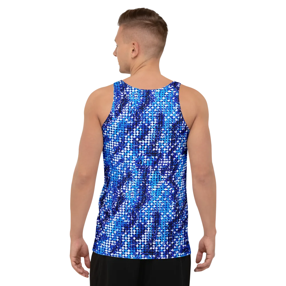 Azure Static on Men's Tank Top — Back