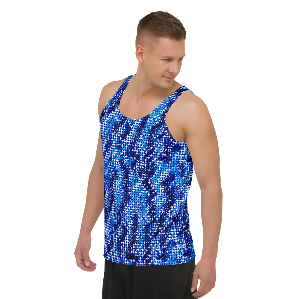 Azure Static on Men's Tank Top — Left Front