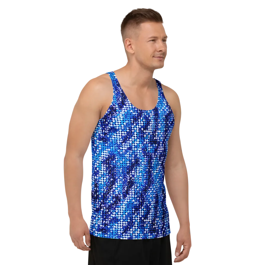 Azure Static on Men's Tank Top — Right Front