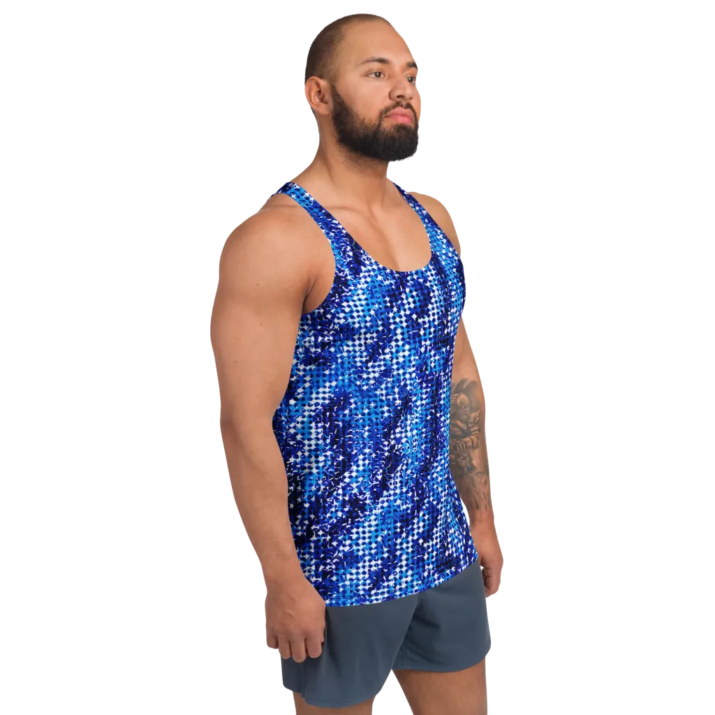 Azure Static on Men's Tank Top — Right Front