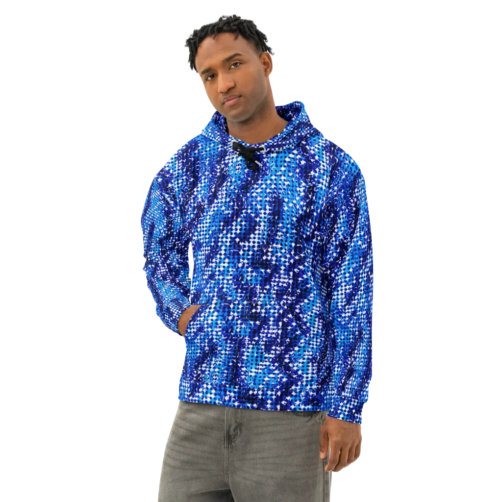 Azure Static on Cotton Hoodie — Left Front