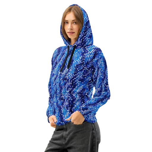 Azure Static on a Cotton Hoodie