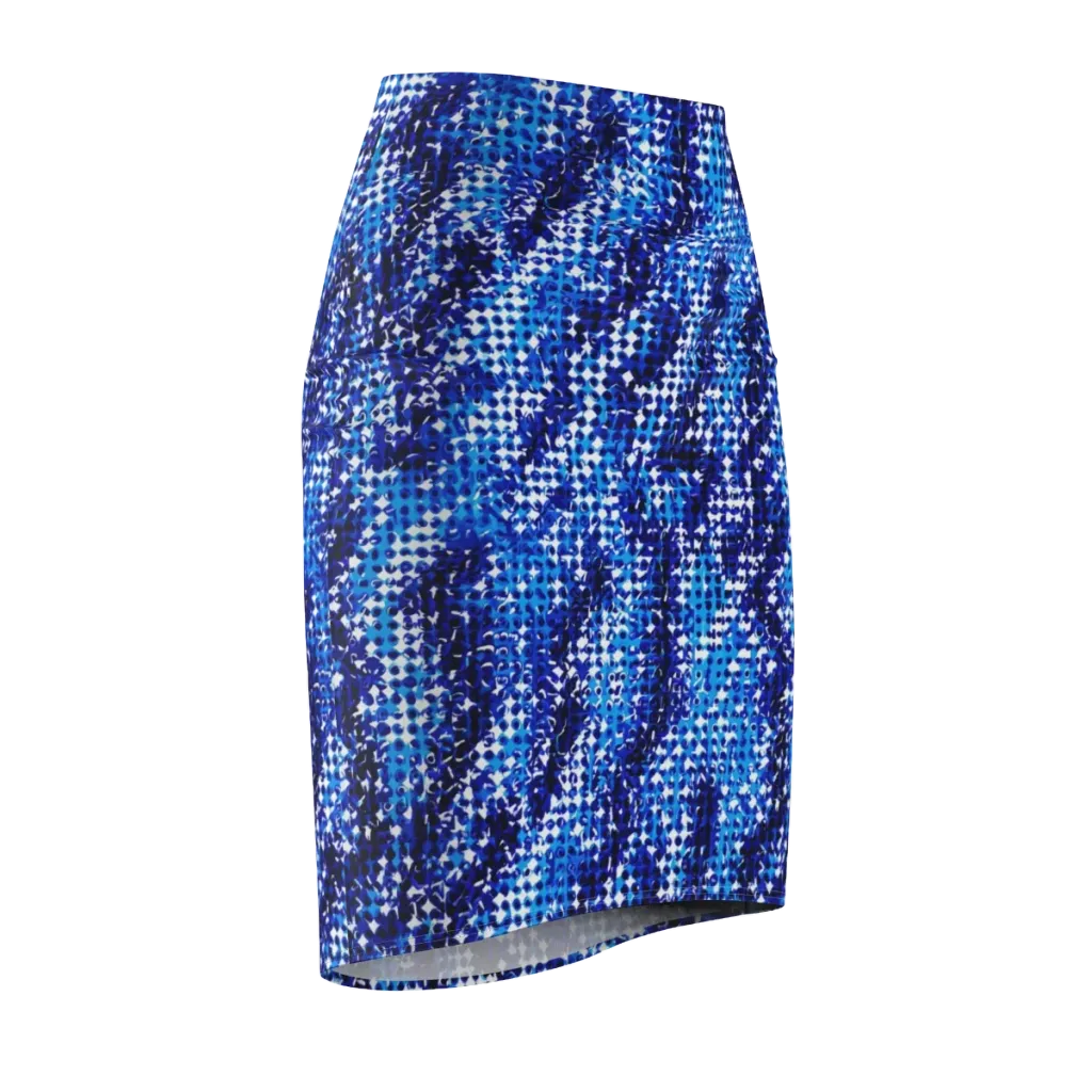 Azure Static on Pencil Skirt — Front Side