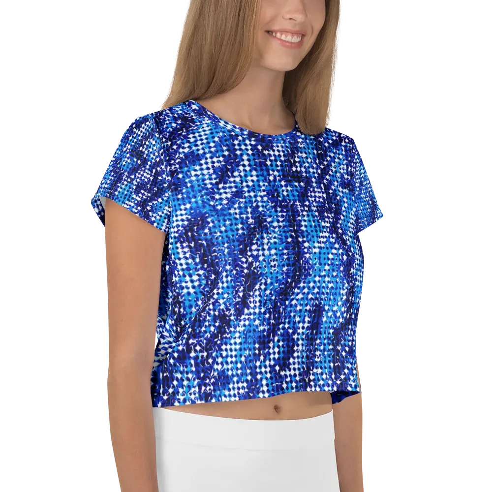 Azure Static on Crop Tee — Right