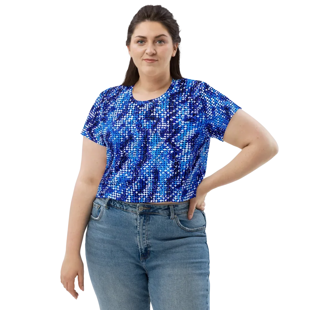 Azure Static on Crop Tee — Front