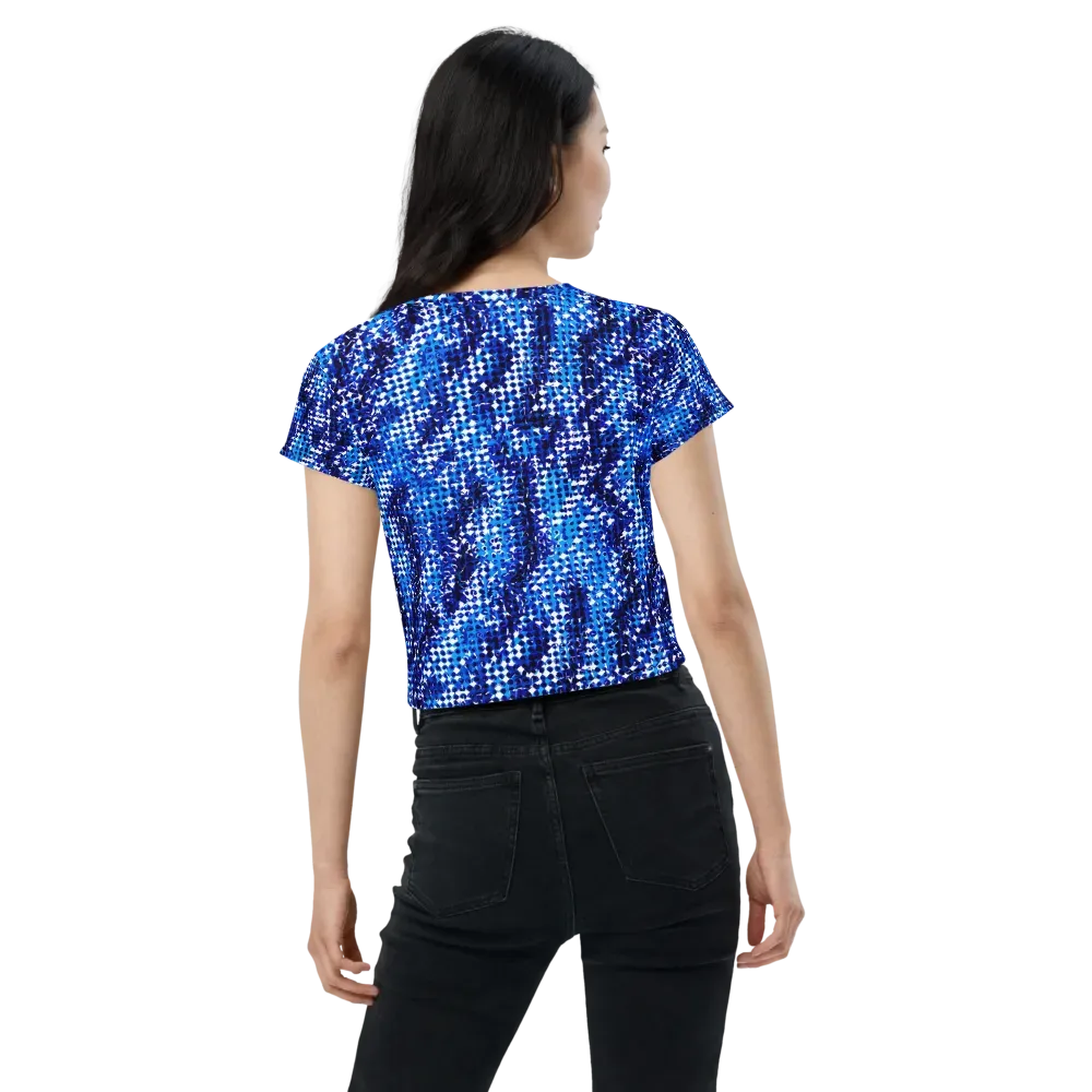 Azure Static on Crop Tee — Back