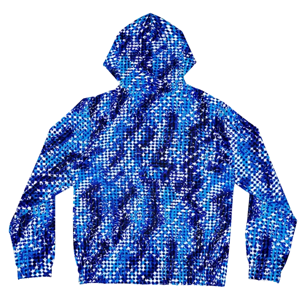 Azure Static on Women's Full-Zip Hoodie — Back