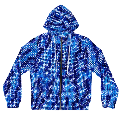 Azure Static on a Women's Full-Zip Hoodie
