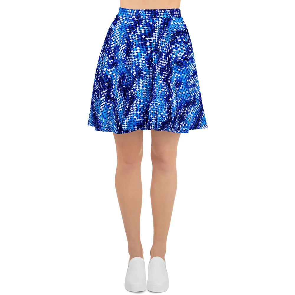 Azure Static on Skater Skirt — Front