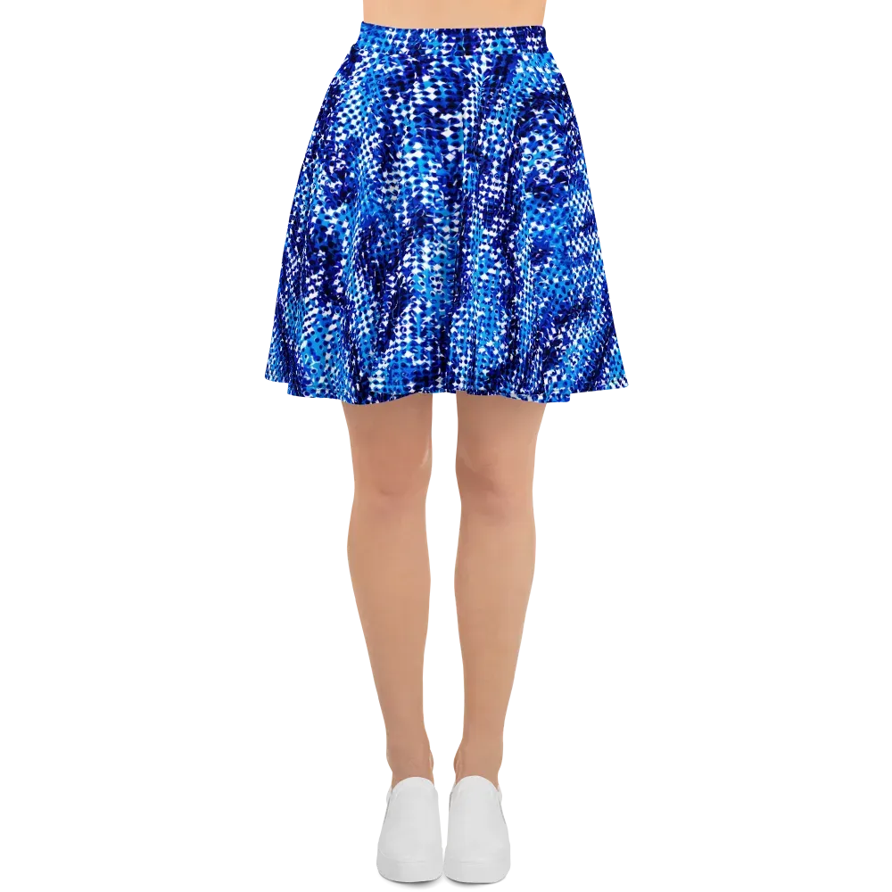 Azure Static on Skater Skirt — Front