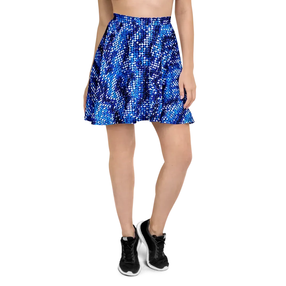 Azure Static on Skater Skirt — Front