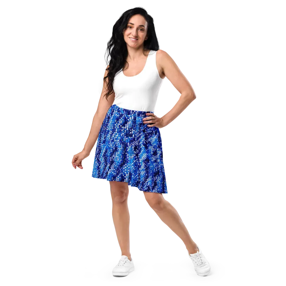 Azure Static on Skater Skirt — Front